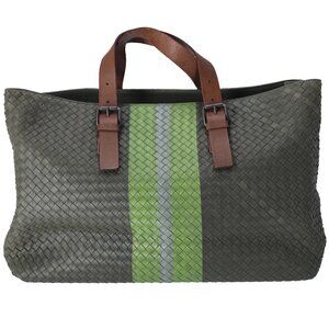 BOTTEGA VENETA Intrecciato Tote Bag 189632 Khaki Light Green Multi